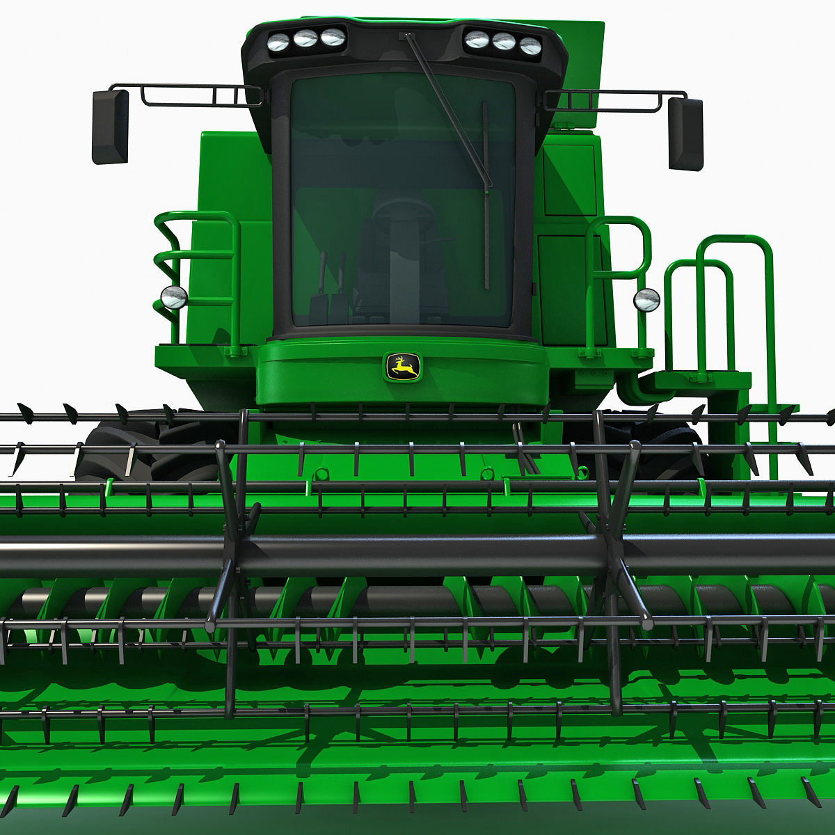 Green Combine Harvester 3D model_18