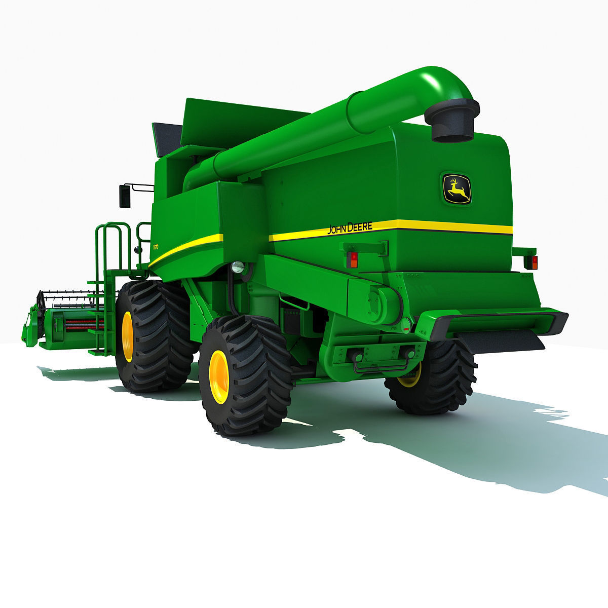 Green Combine Harvester 3D model_8