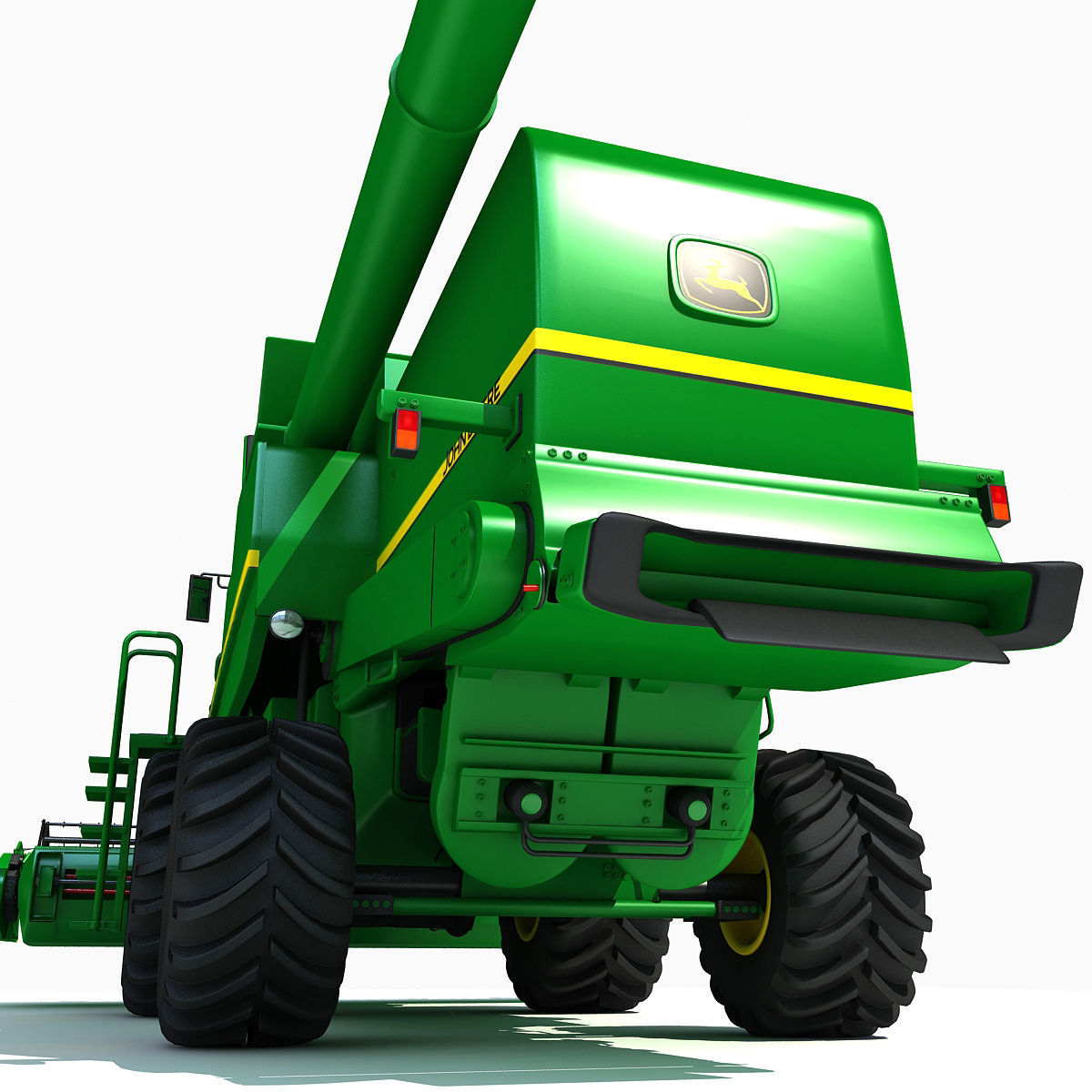 Green Combine Harvester 3D model_11