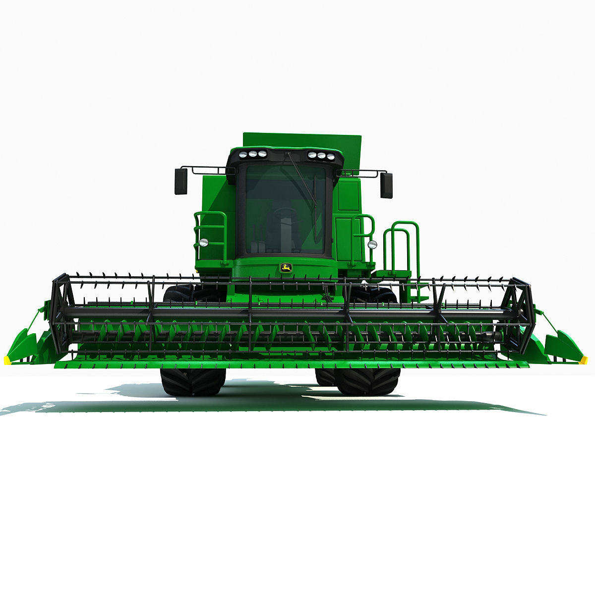 Green Combine Harvester 3D model_6