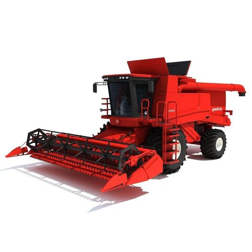 Red Combine Harvester 3D model