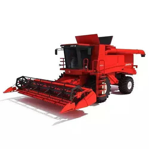 Red Combine Harvester 3D model