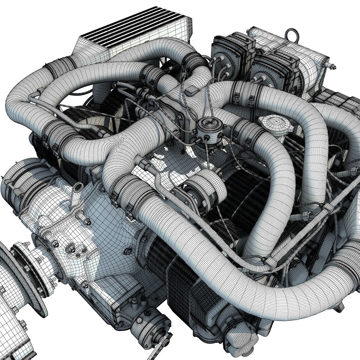 Aircraft Engine Of Continental IO-550  3D model_21