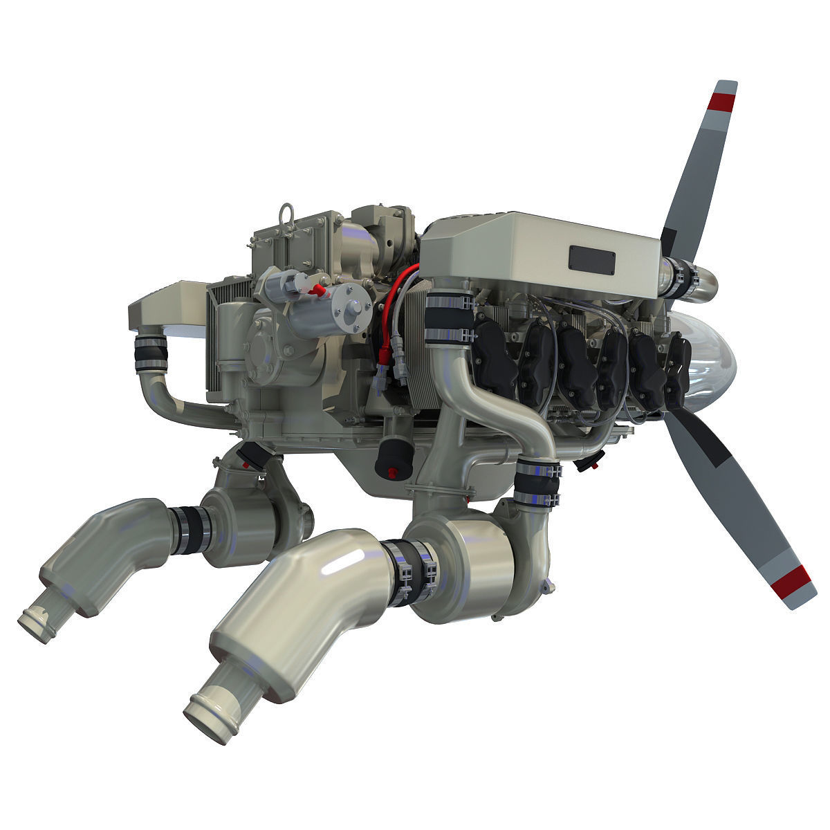 Aircraft Engine Of Continental IO-550  3D model_7