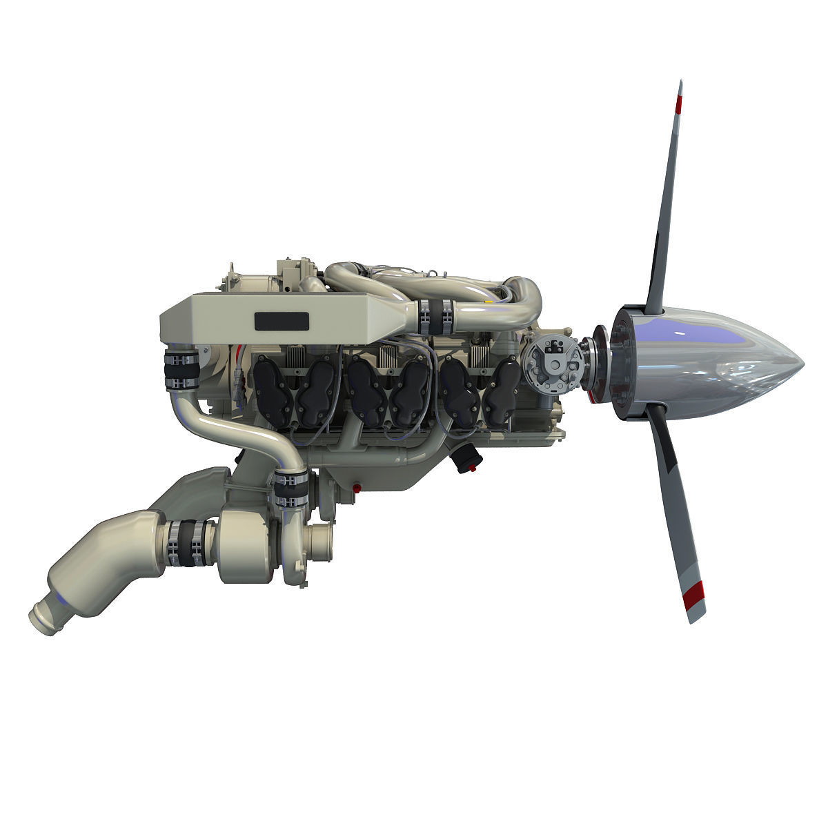 Aircraft Engine Of Continental IO-550  3D model_5