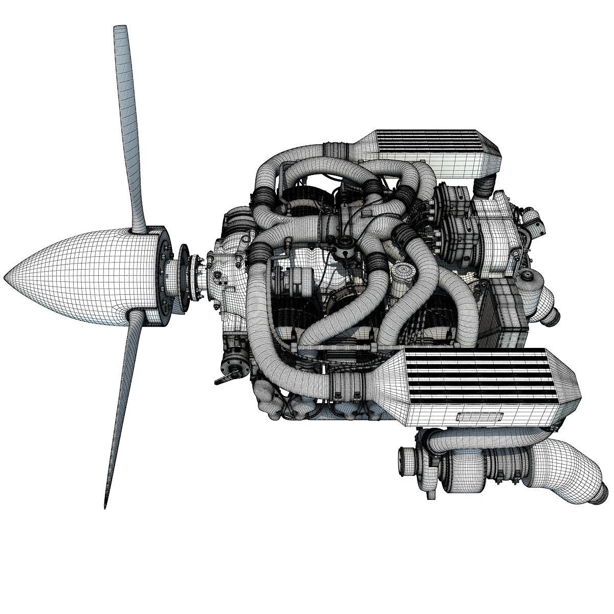 Aircraft Engine Of Continental IO-550  3D model_19