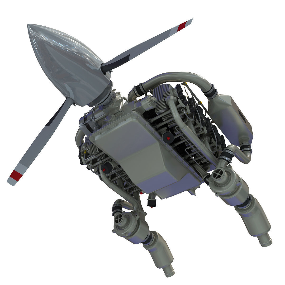 Aircraft Engine Of Continental IO-550  3D model_11