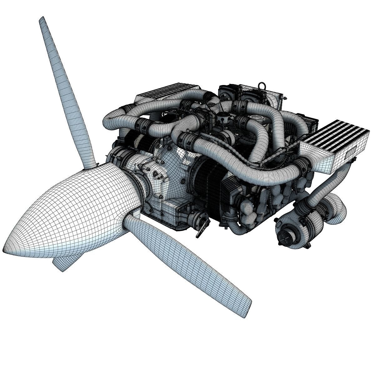 Aircraft Engine Of Continental IO-550  3D model_16