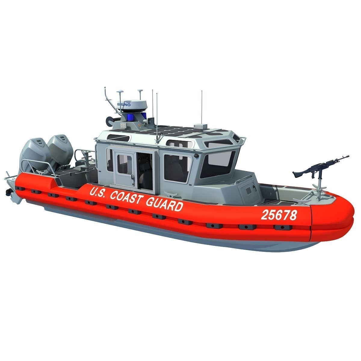 Boat of Coast Guard Defender 3D model_6