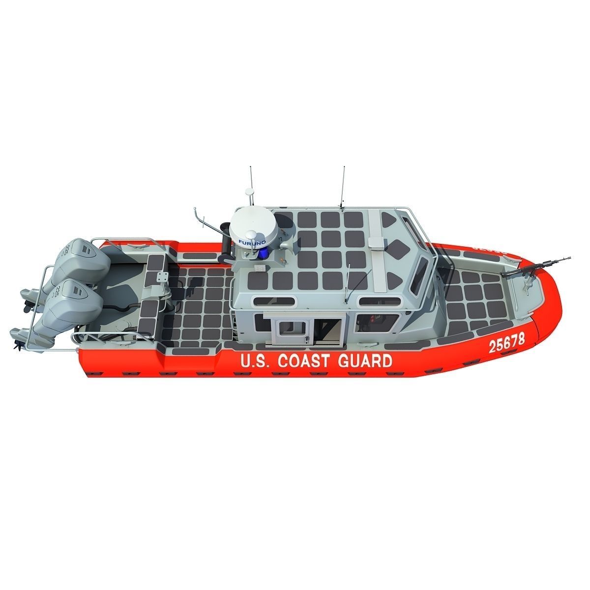Boat of Coast Guard Defender 3D model_2