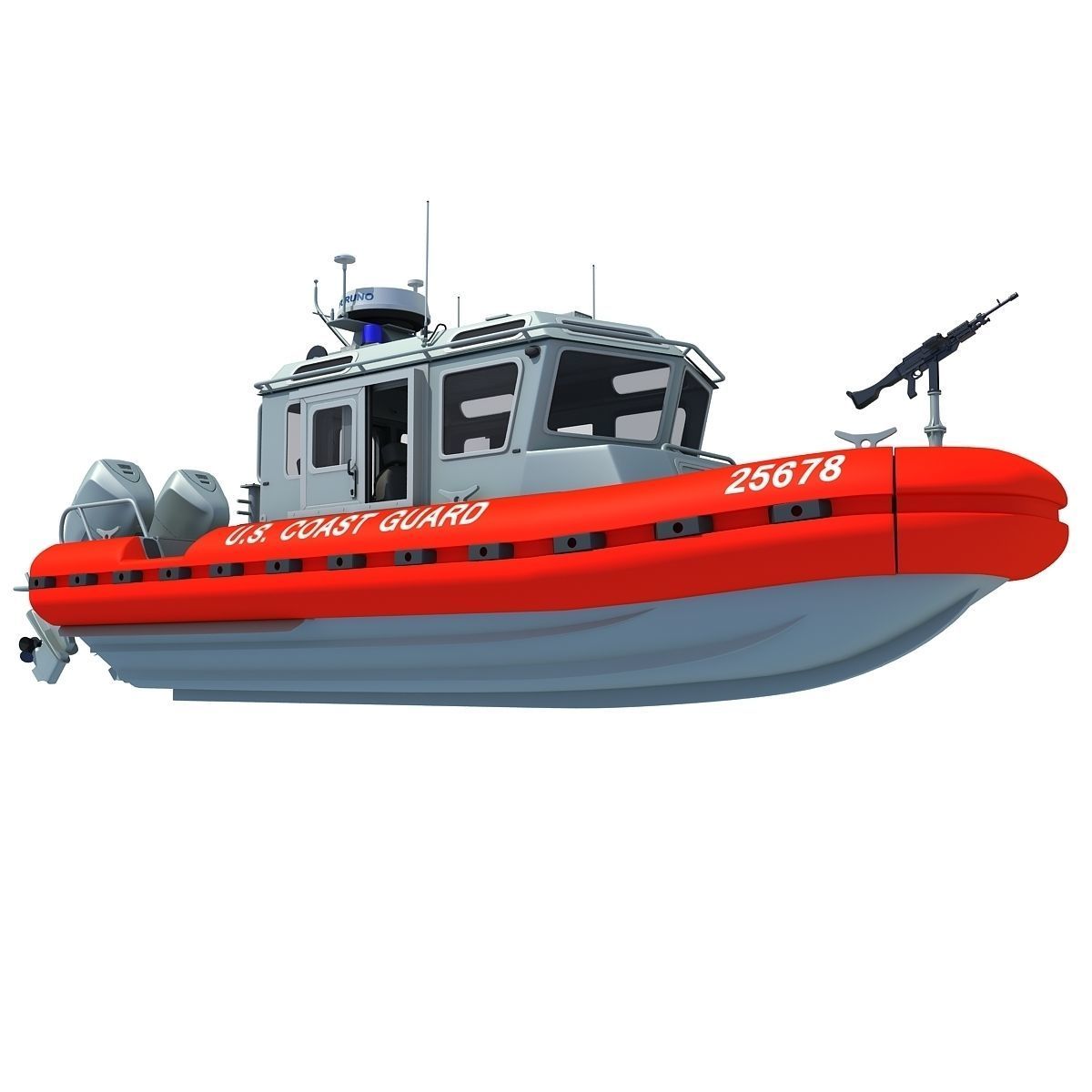 Boat of Coast Guard Defender 3D model_4