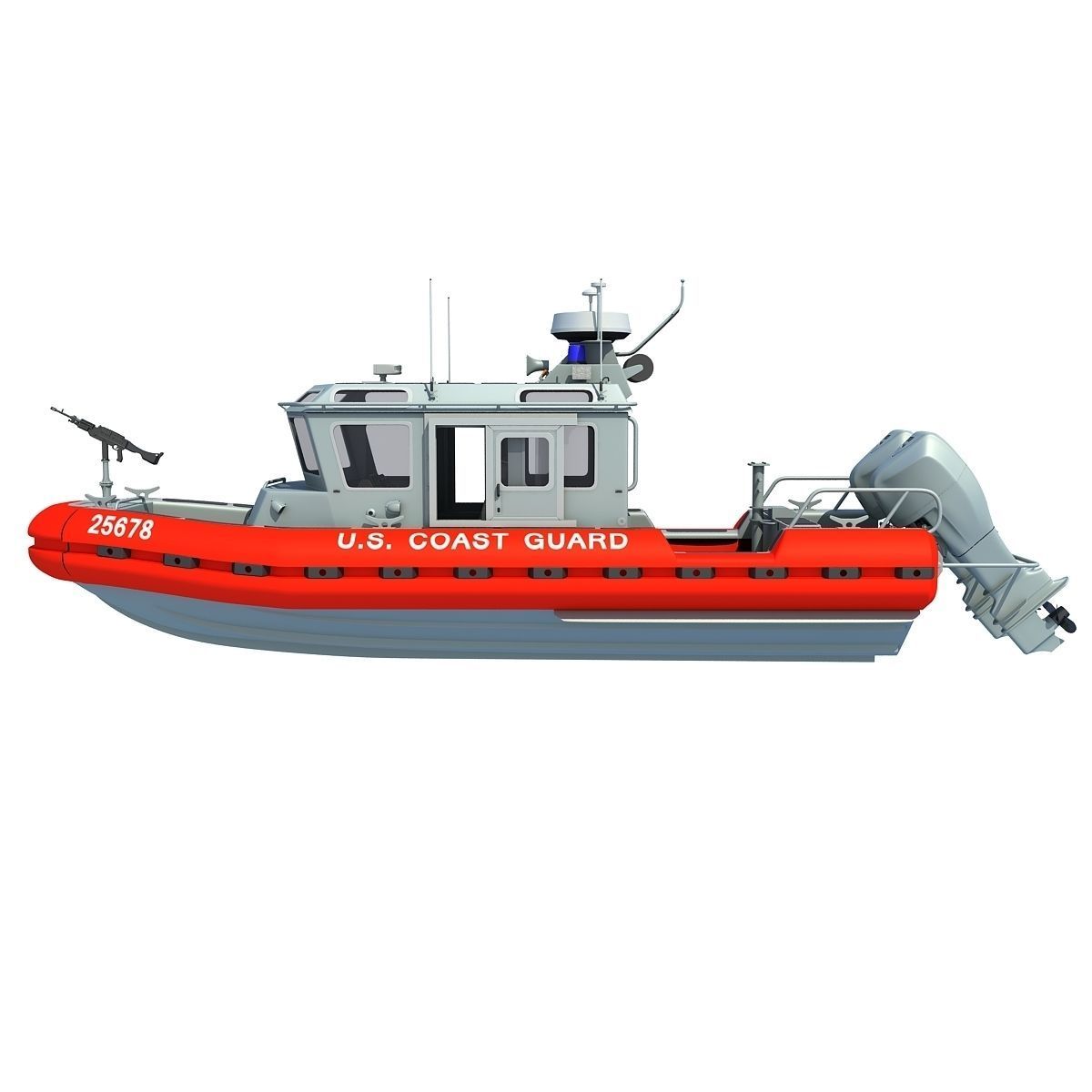 Boat of Coast Guard Defender 3D model_3