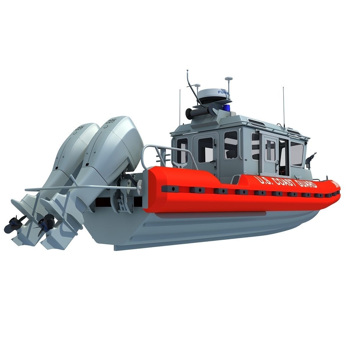 Boat of Coast Guard Defender 3D model_7