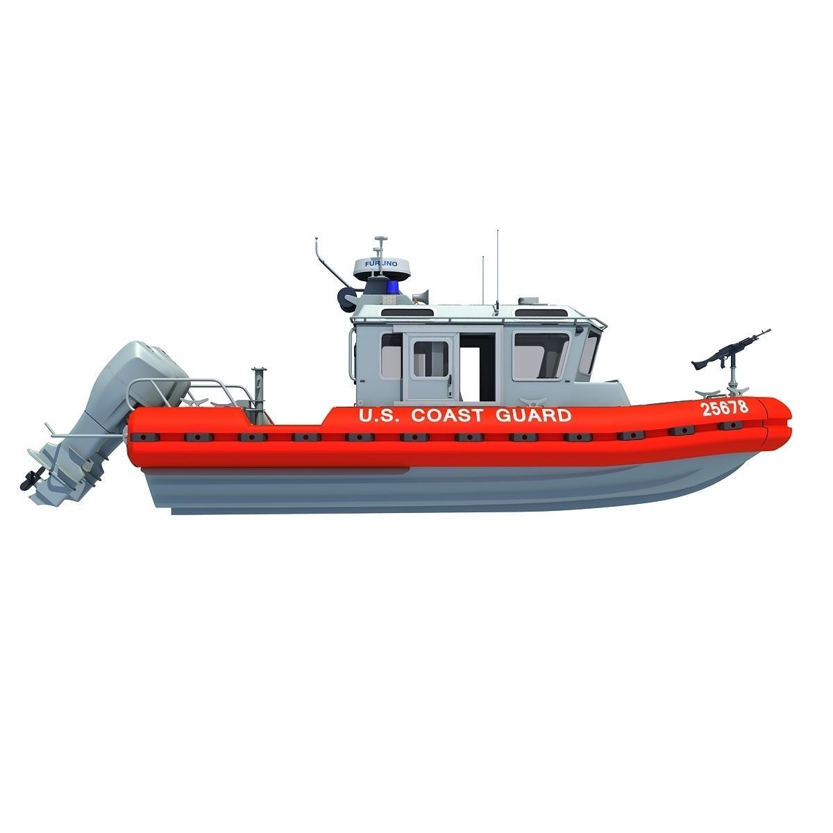 Boat of Coast Guard Defender 3D model_8