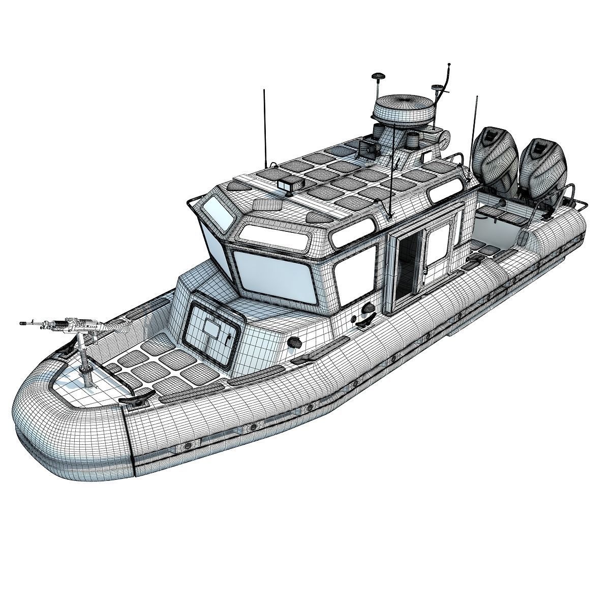 Boat of Coast Guard Defender 3D model_19