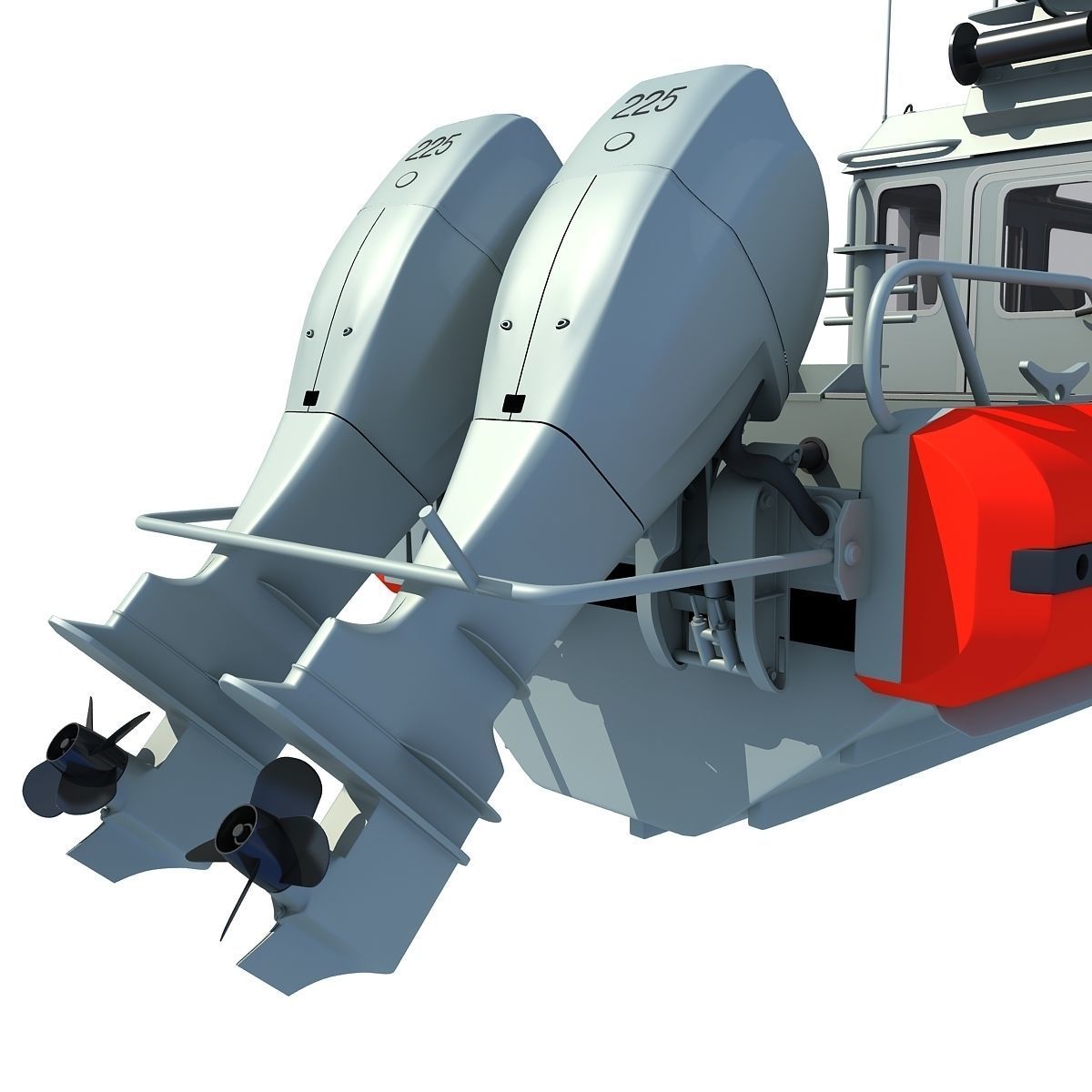 Boat of Coast Guard Defender 3D model_15