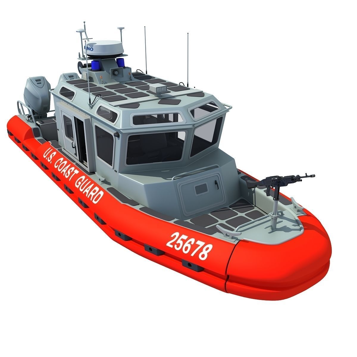 Boat of Coast Guard Defender 3D model_5