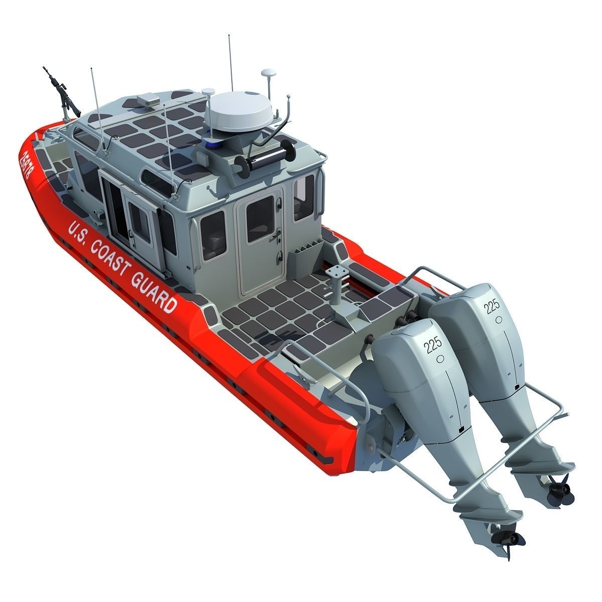 Boat of Coast Guard Defender 3D model_1