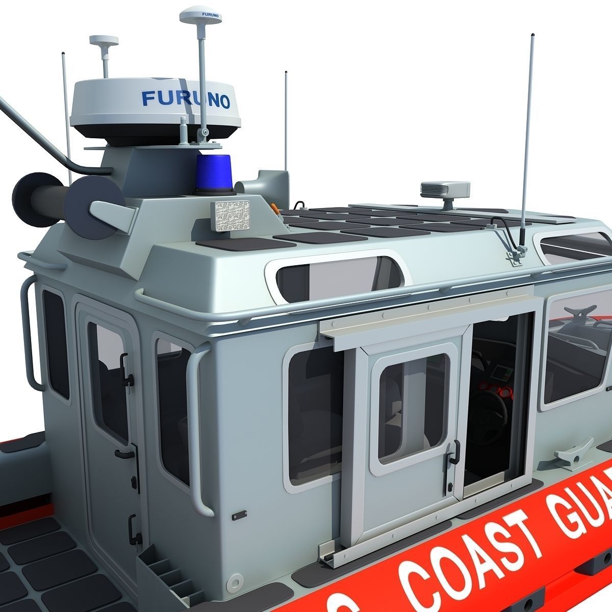 Boat of Coast Guard Defender 3D model_14