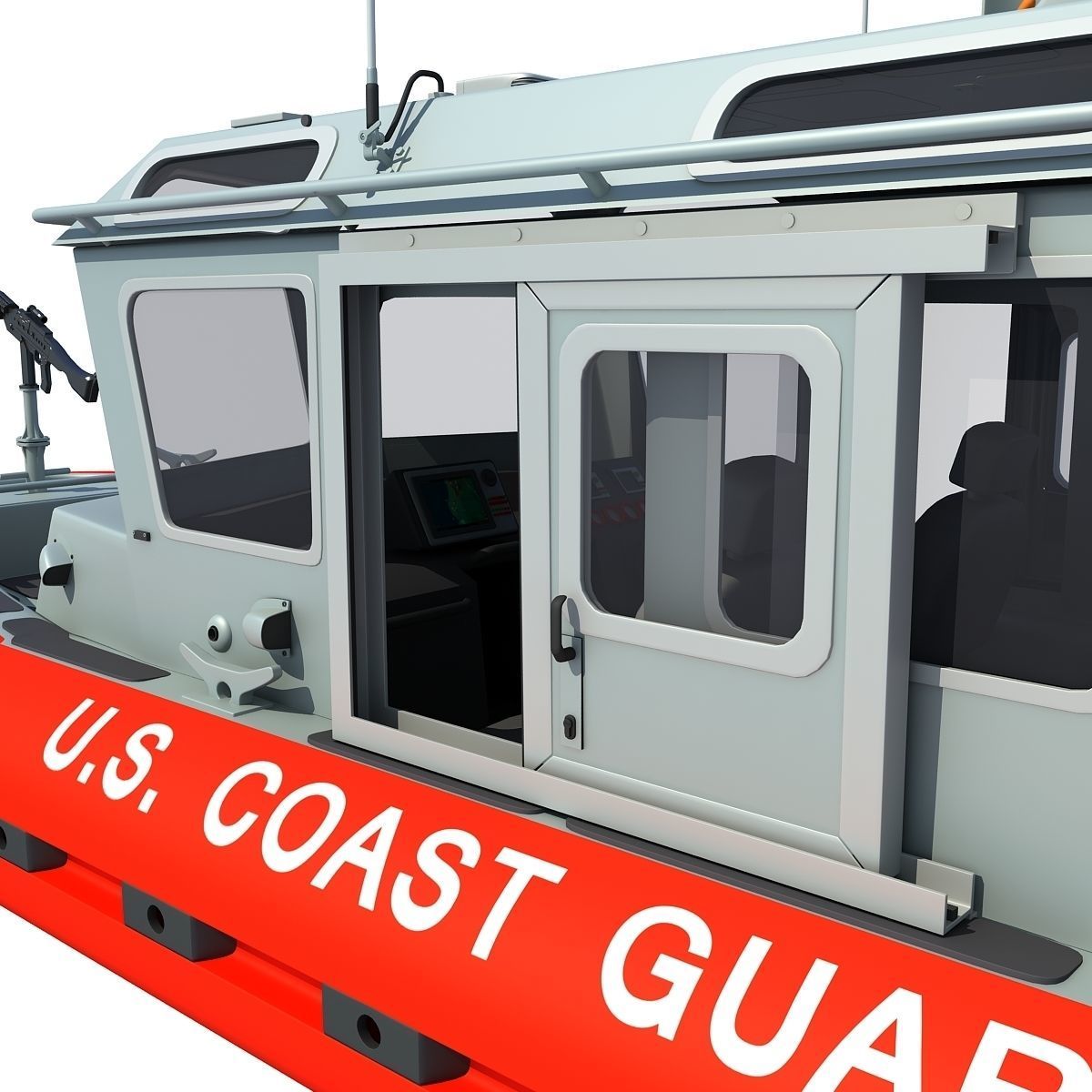 Boat of Coast Guard Defender 3D model_12