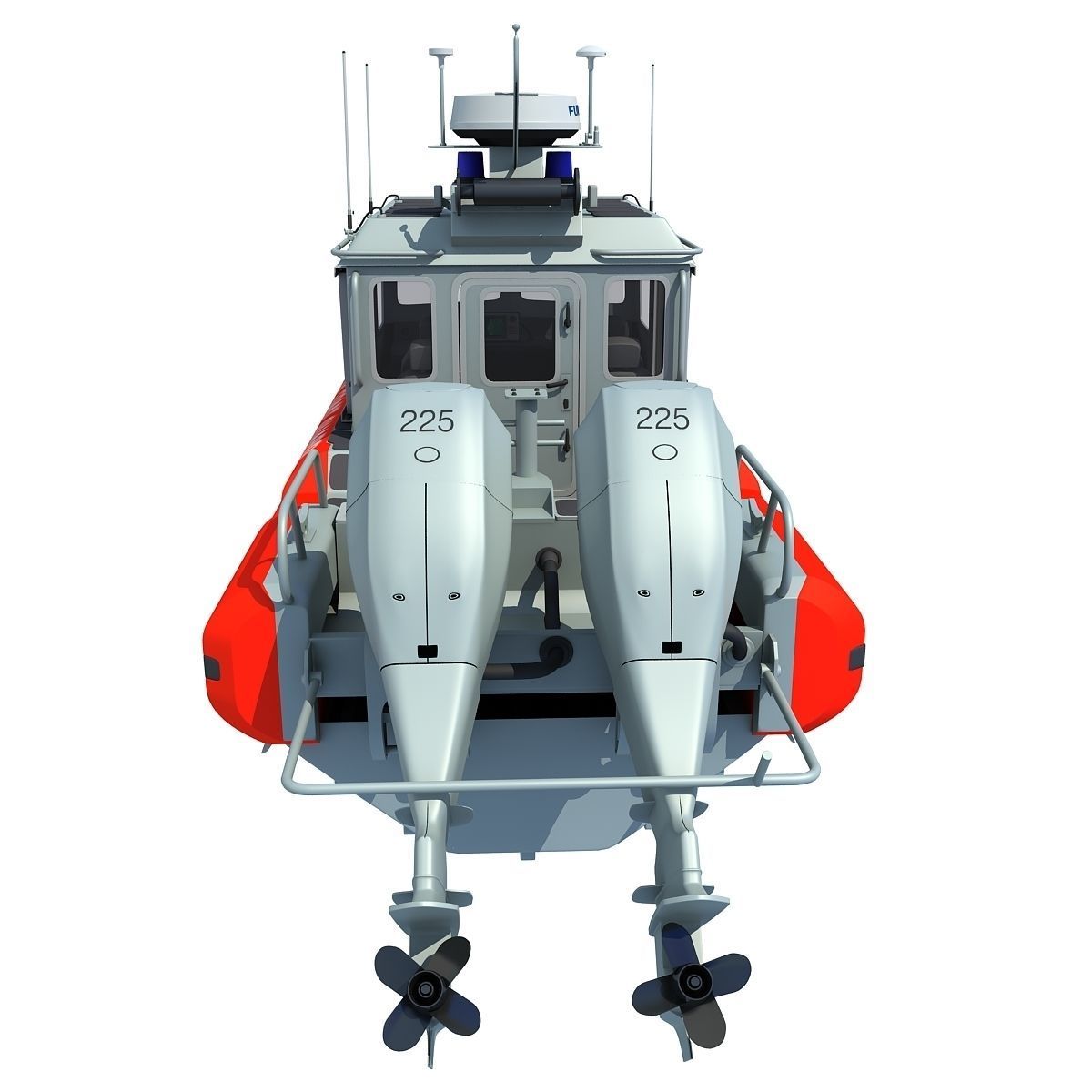 Boat of Coast Guard Defender 3D model_10