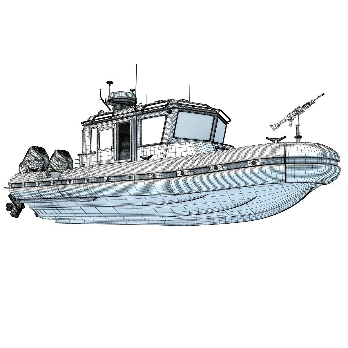 Boat of Coast Guard Defender 3D model_21