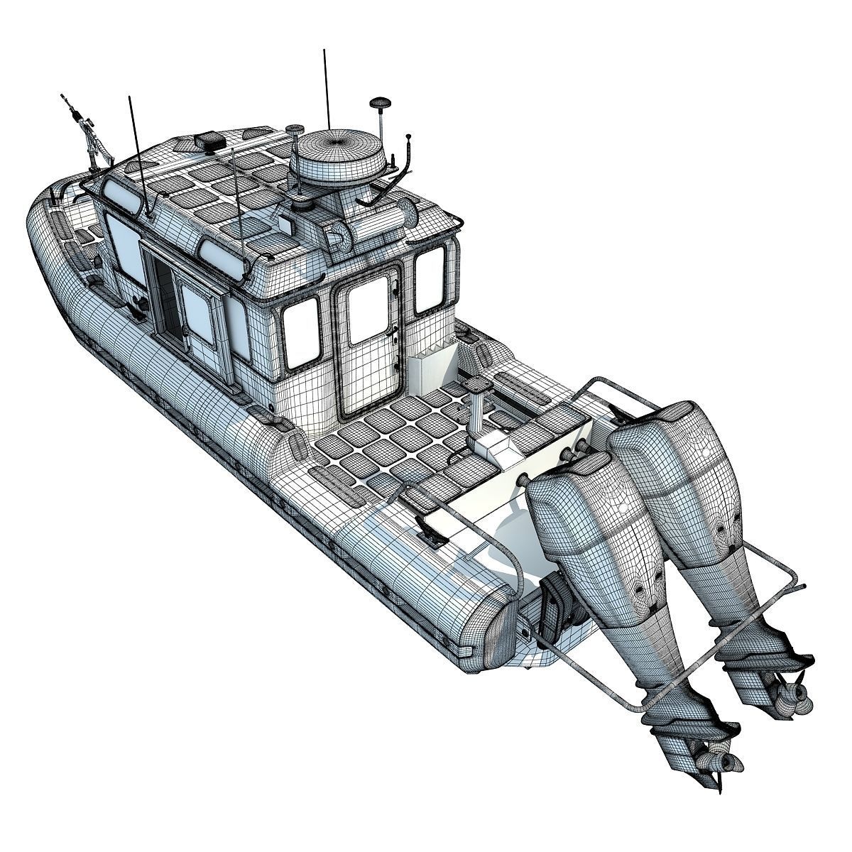 Boat of Coast Guard Defender 3D model_20