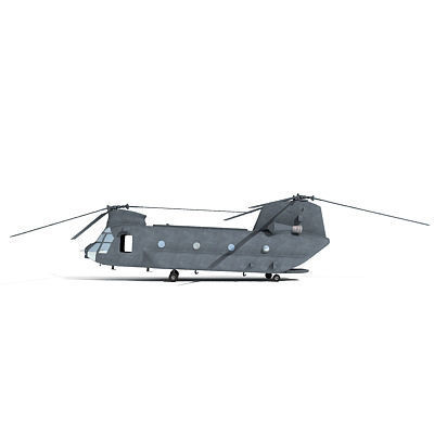 Military Chinook Helicopter 3D model_49