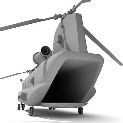 Military Chinook Helicopter 3D model_12