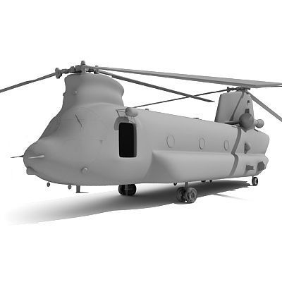 Military Chinook Helicopter 3D model_11