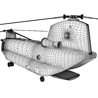 Military Chinook Helicopter 3D model_55