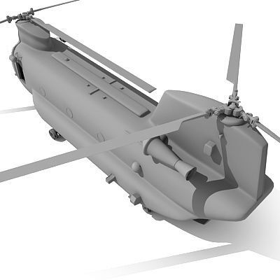 Military Chinook Helicopter 3D model_44