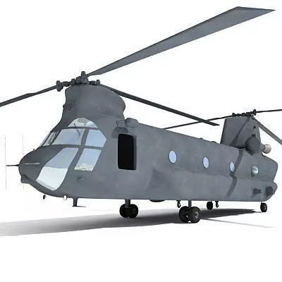 Military Chinook Helicopter 3D model_0