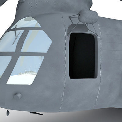 Military Chinook Helicopter 3D model_33