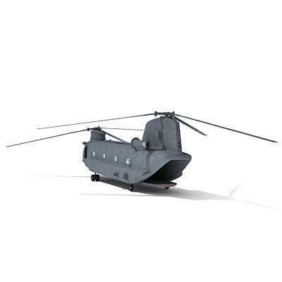 Military Chinook Helicopter 3D model_27
