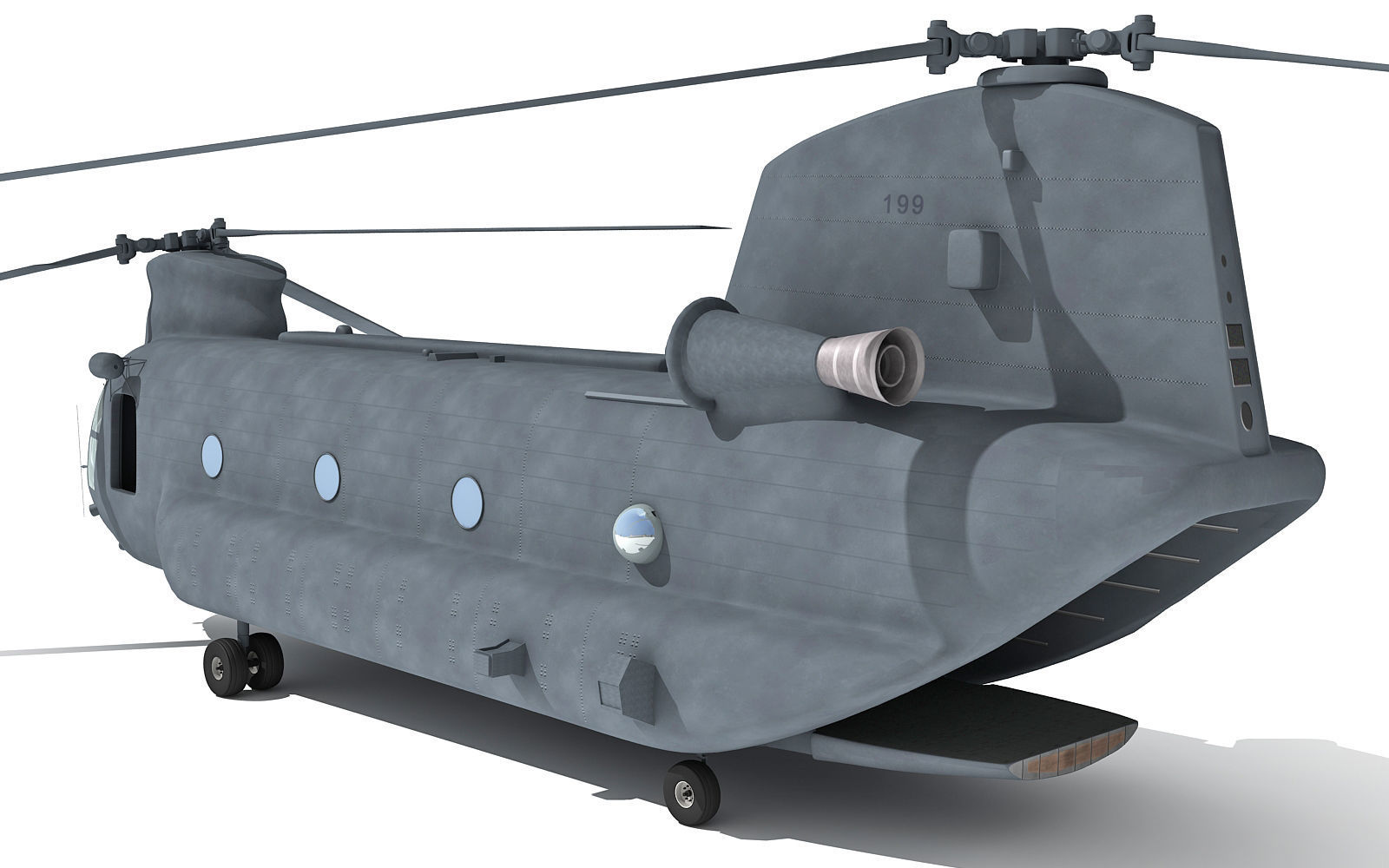 Military Chinook Helicopter 3D model_46