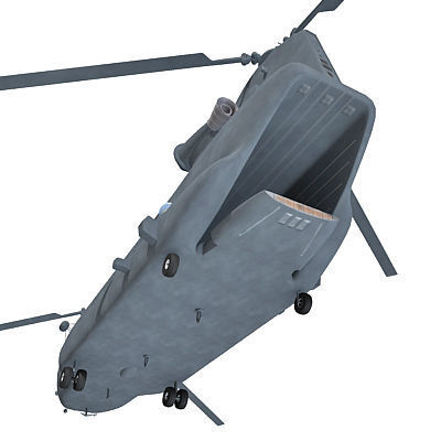 Military Chinook Helicopter 3D model_19