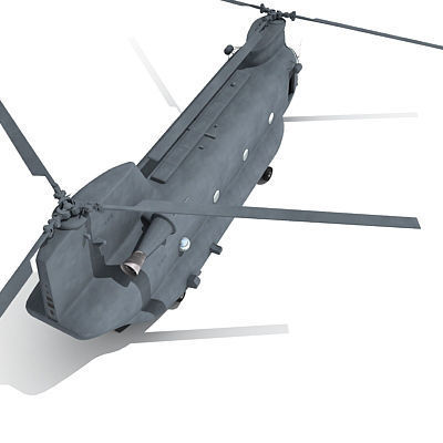 Military Chinook Helicopter 3D model_2