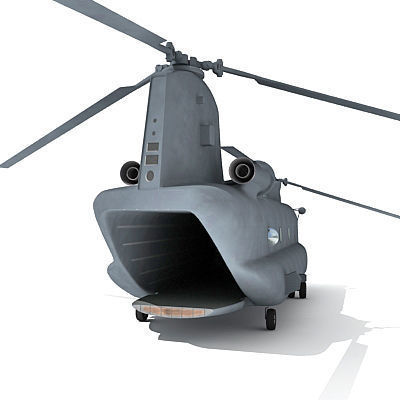 Military Chinook Helicopter 3D model_4