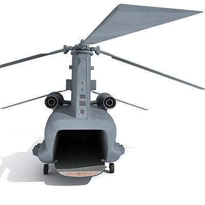 Military Chinook Helicopter 3D model_32