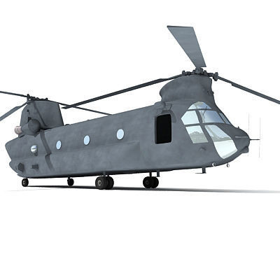 Military Chinook Helicopter 3D model_35