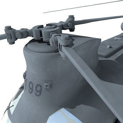 Military Chinook Helicopter 3D model_39