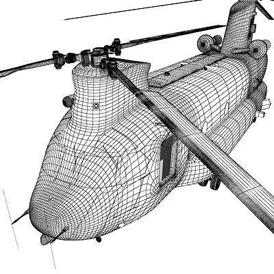 Military Chinook Helicopter 3D model_54