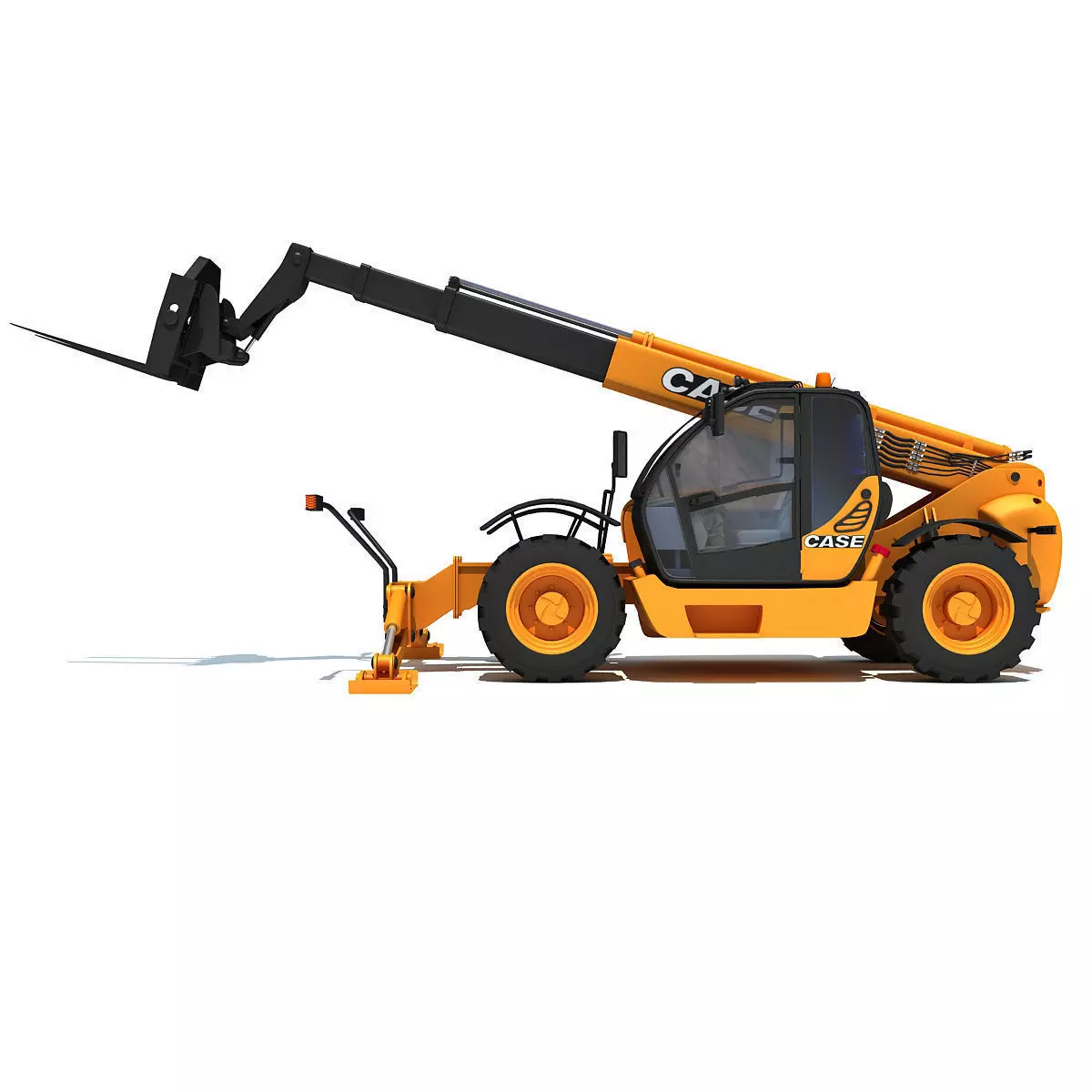 Yellow Case Telescopic Handler 3D model_0