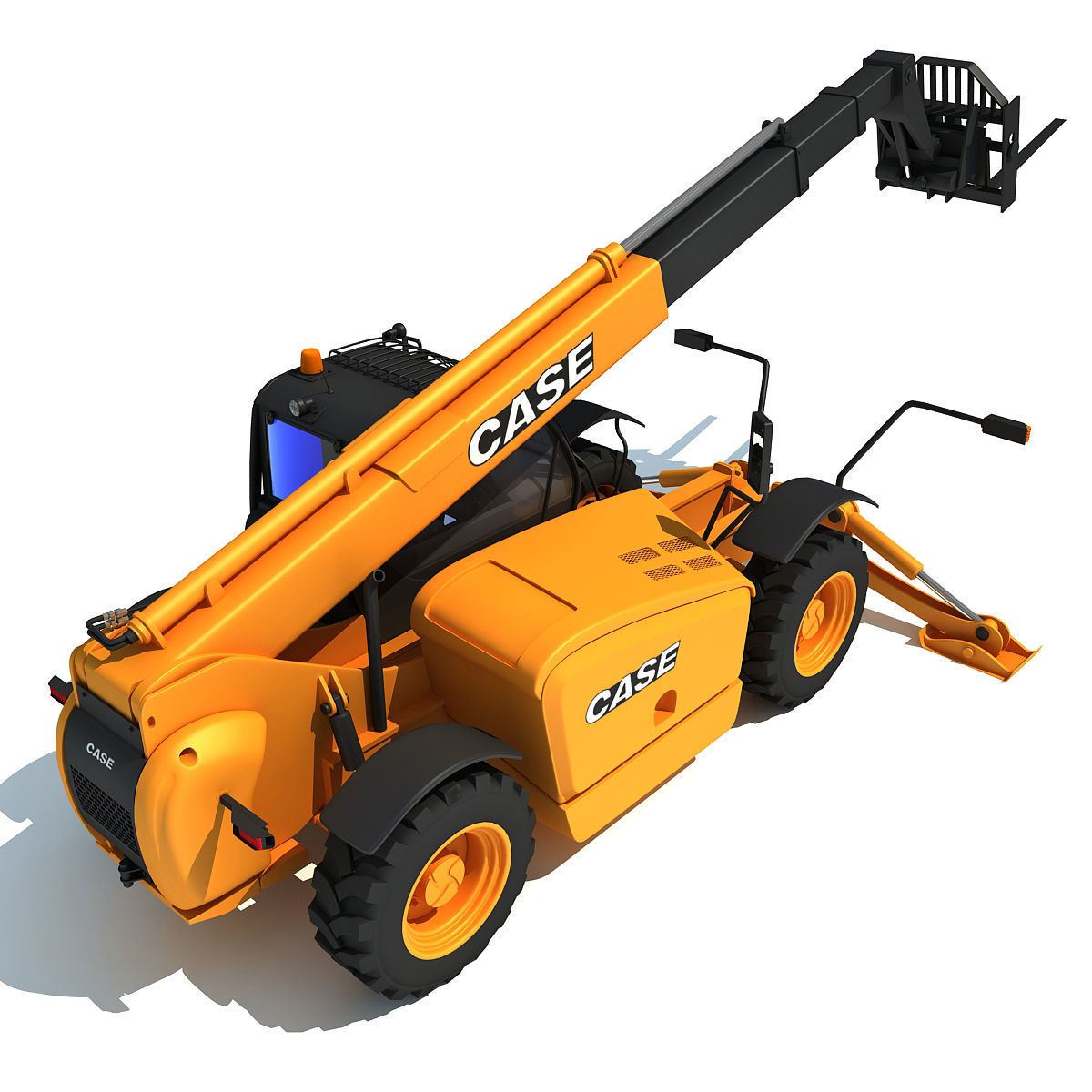 Yellow Case Telescopic Handler 3D model_5