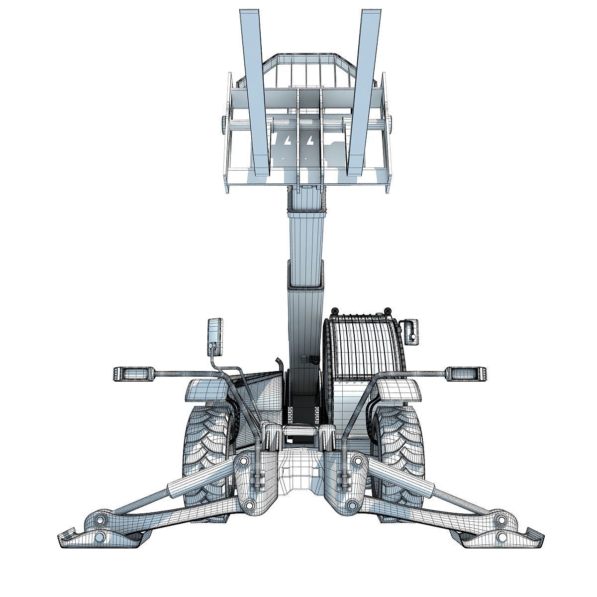 Yellow Case Telescopic Handler 3D model_18