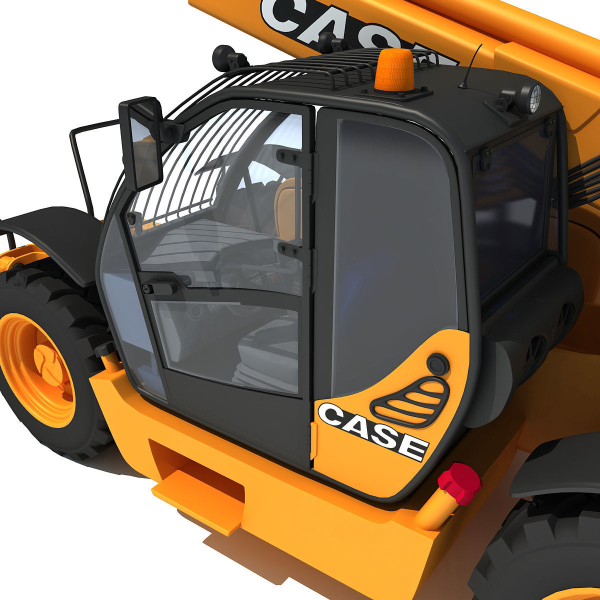Yellow Case Telescopic Handler 3D model_11
