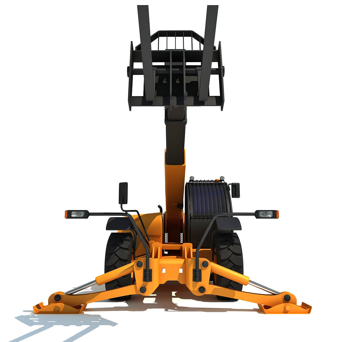 Yellow Case Telescopic Handler 3D model_6