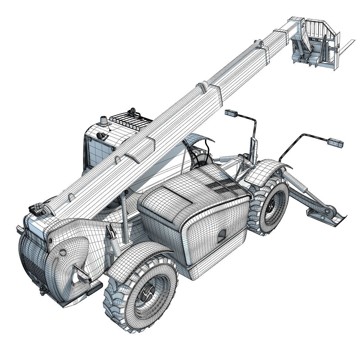 Yellow Case Telescopic Handler 3D model_17