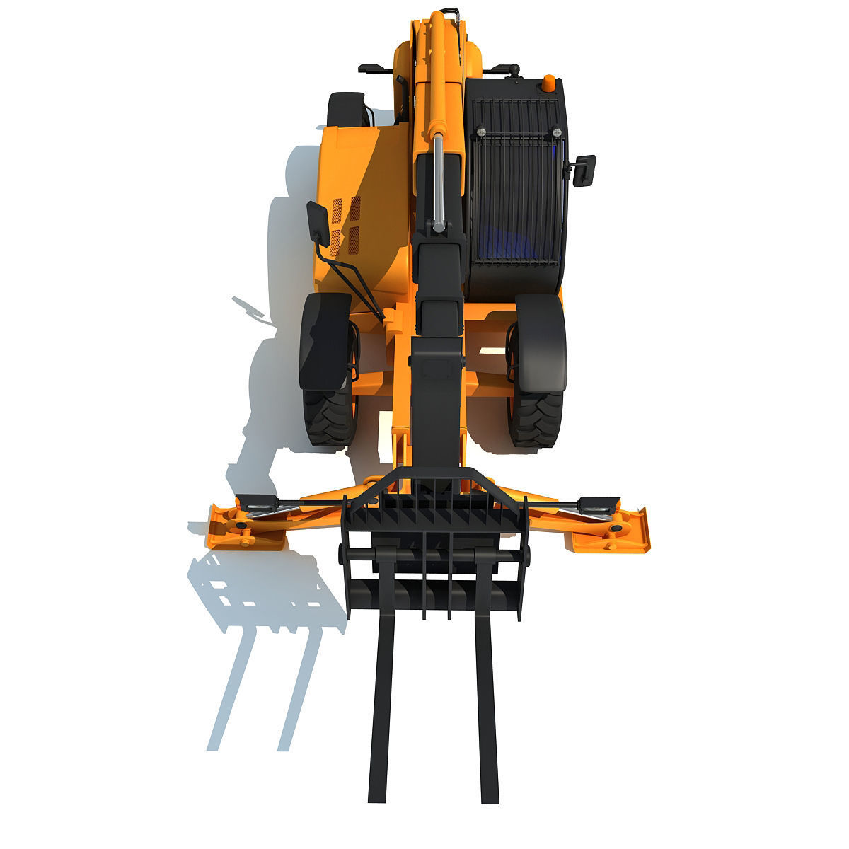 Yellow Case Telescopic Handler 3D model_7